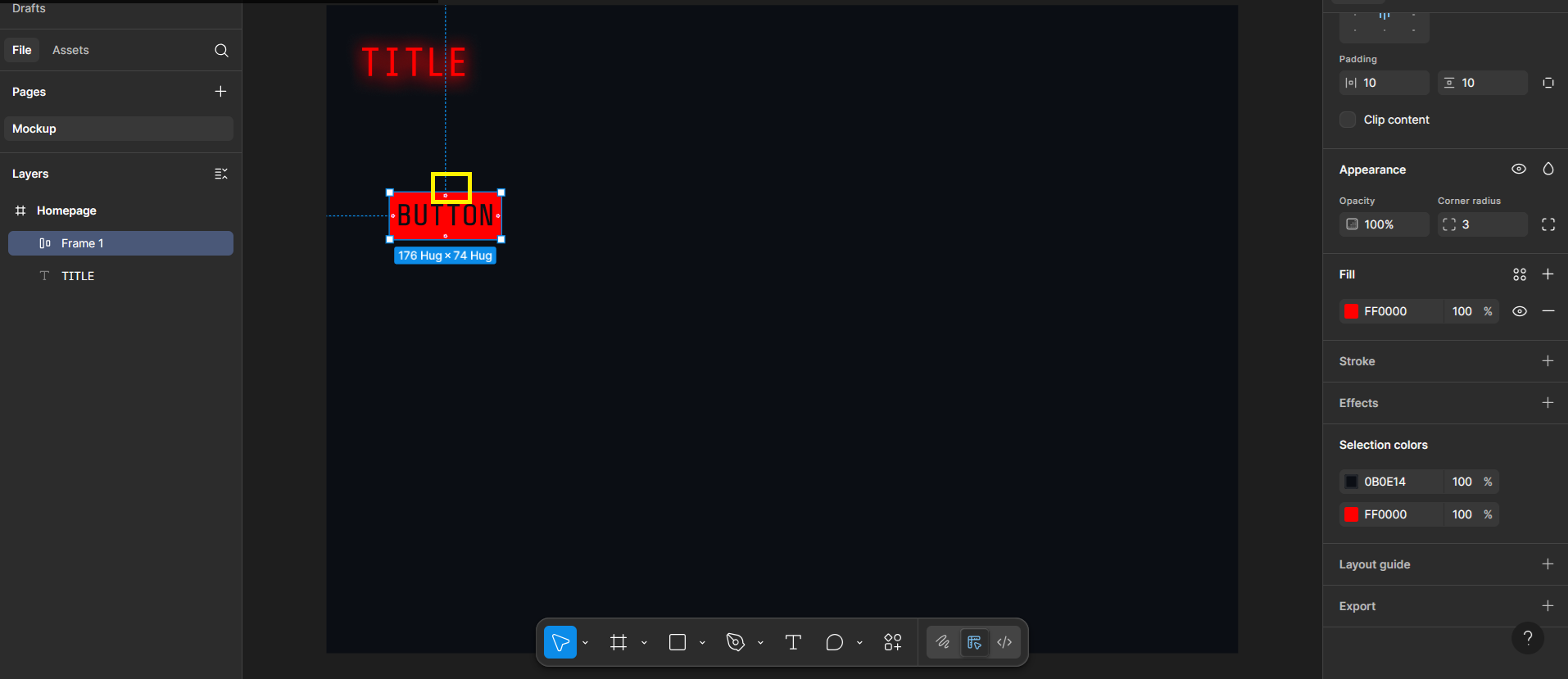 Photo showing how to create a button.
